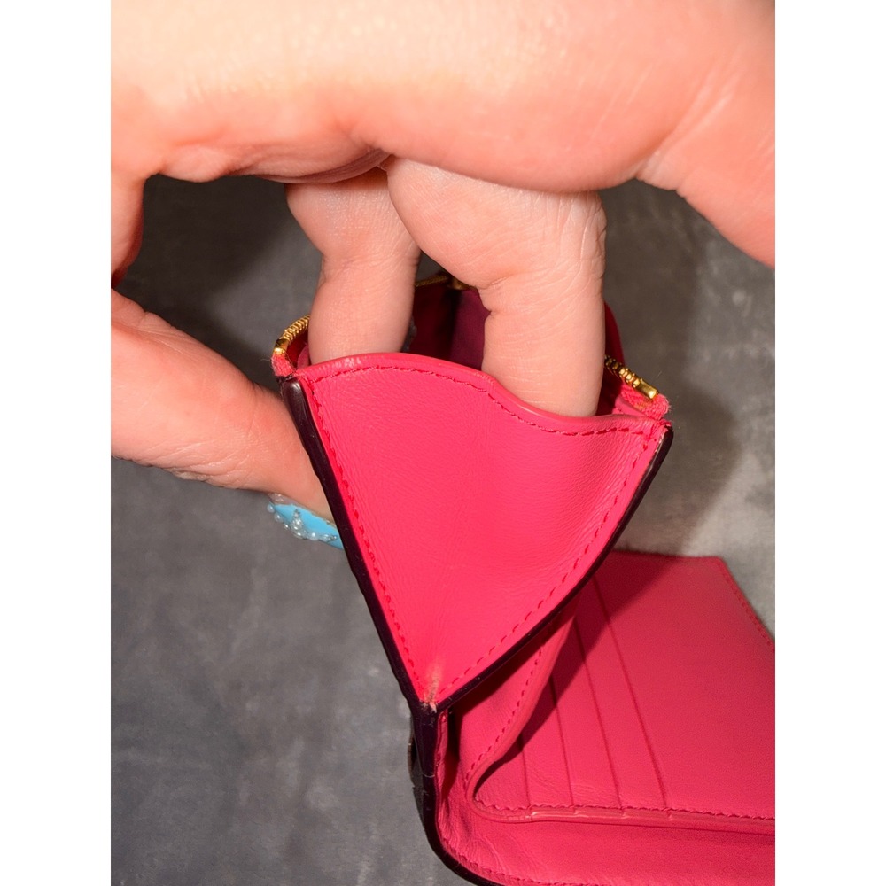 Bottega Veneta Intrecciato Leather Bifold Wallet Brown Pink Made in Italy - Picture 6 of 15